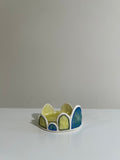 Color/texture tealight holder green/blue 1