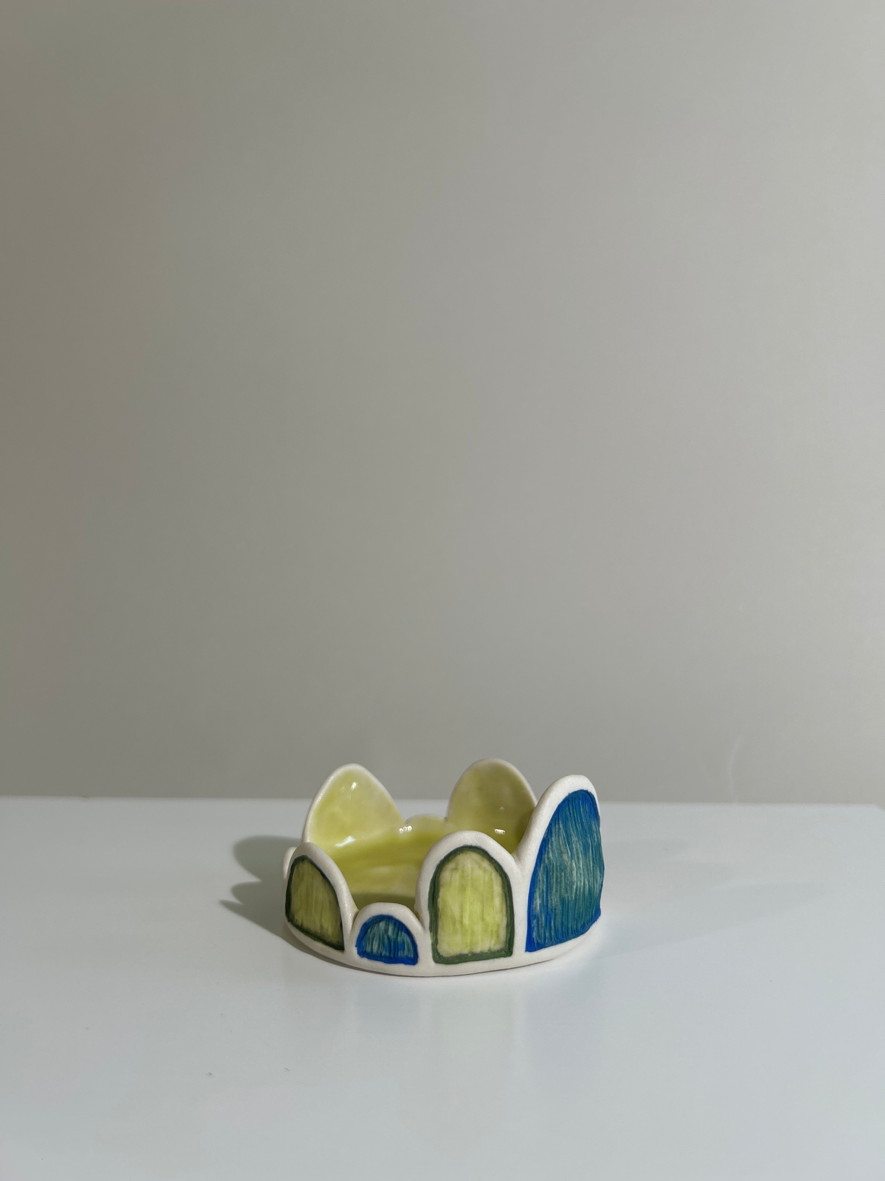 Color/texture tealight holder green/blue 1