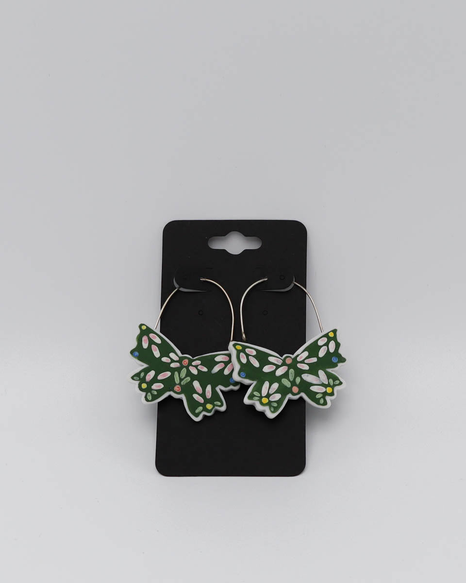 Hoop porcelain sterling silver 9