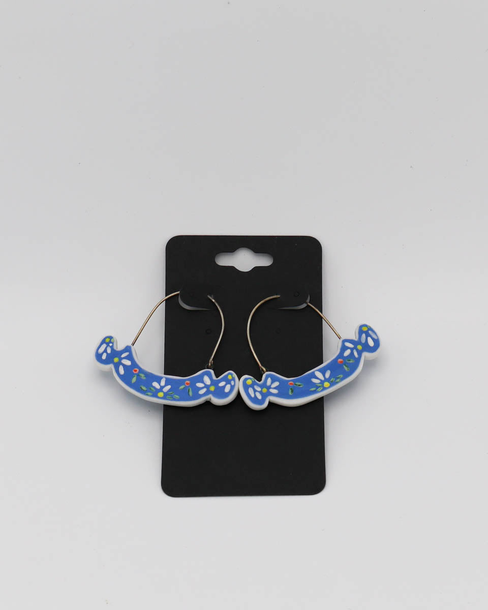 Hoop porcelain sterling silver 12