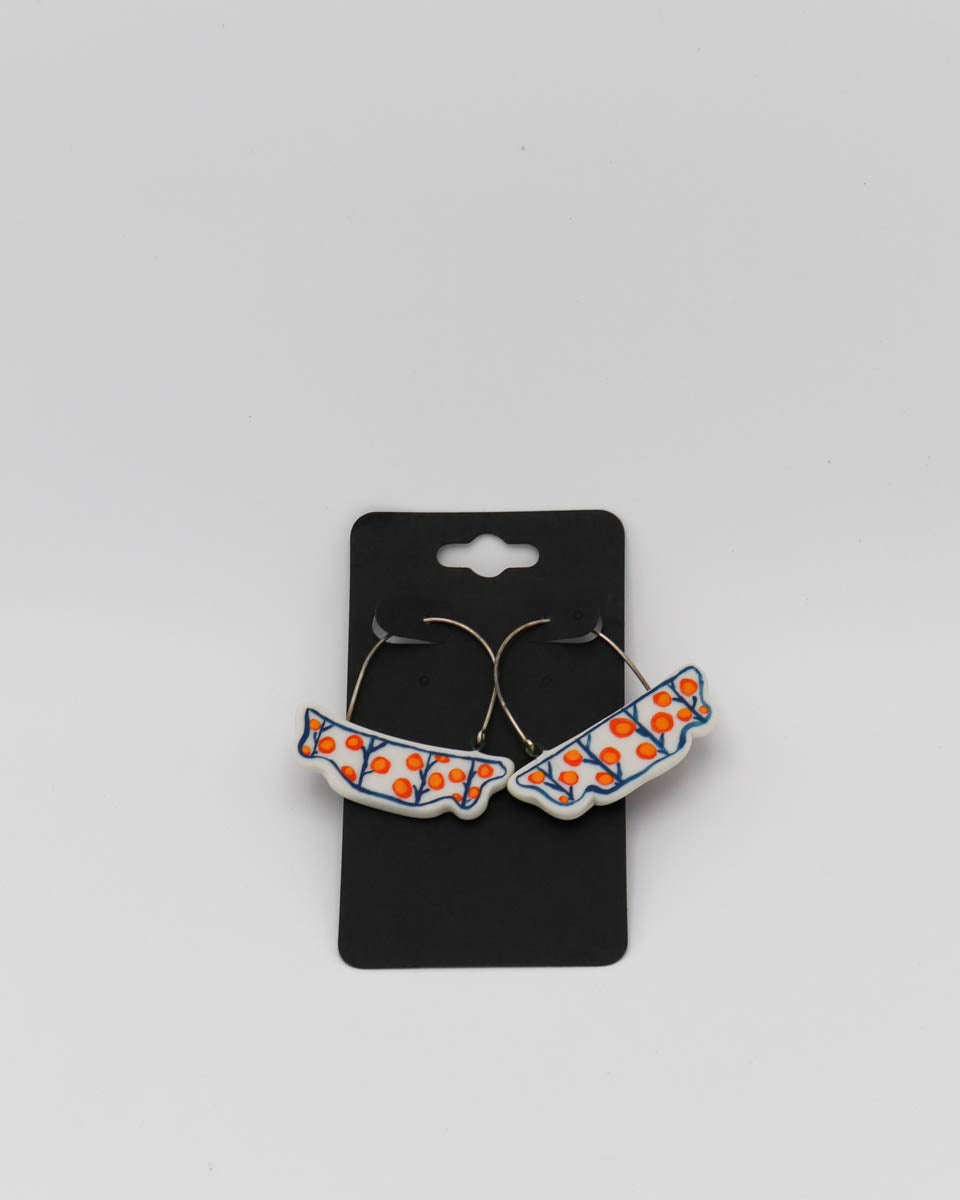 Hoop porcelain sterling silver 13