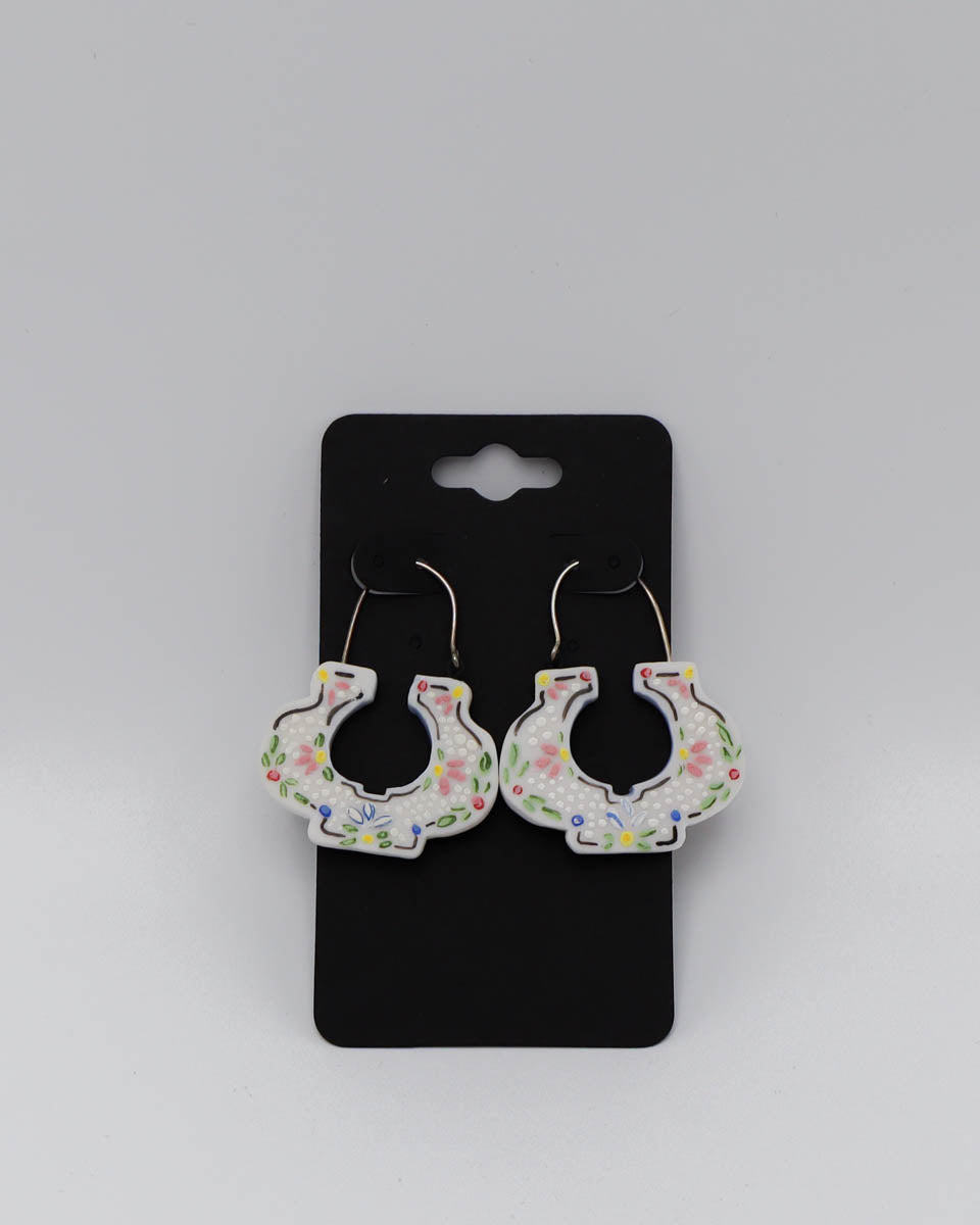 Hoop porcelain sterling silver 16