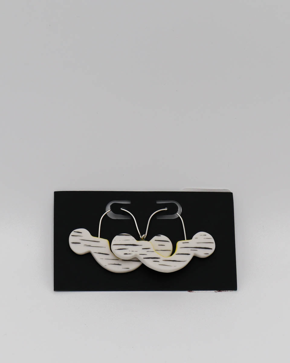 Hoop porcelain sterling silver 22