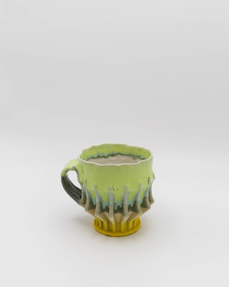Mug T 1 green yellow, gray handle