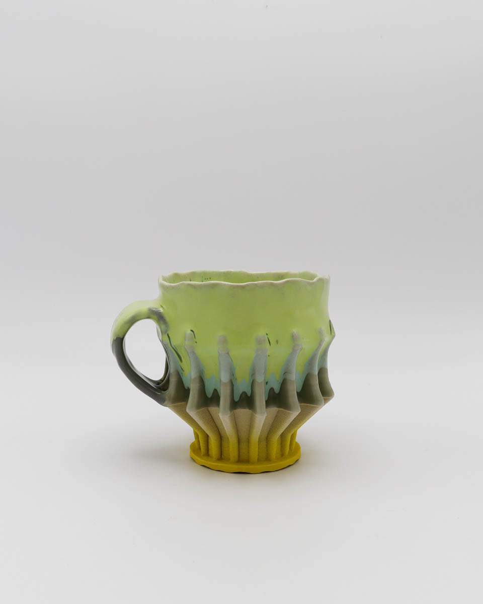 Mug T 1 green yellow, gray handle