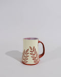 cream carved leaves stein