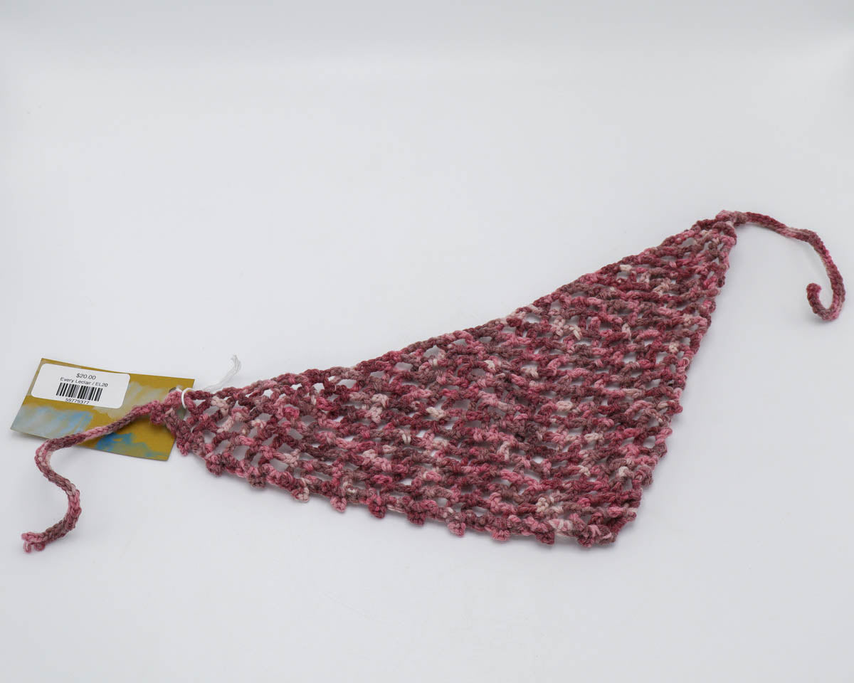 Crochet Bandana: Pink mesh