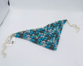 Crochet Bandana: Blue w/ white ties