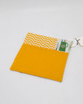 7x7" Pot Holder/Hot Pad: Yellow, yellow chevron, kitchen 3-panel front, bees back