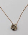 20 Inch Brass necklace organic porcelain pendant white