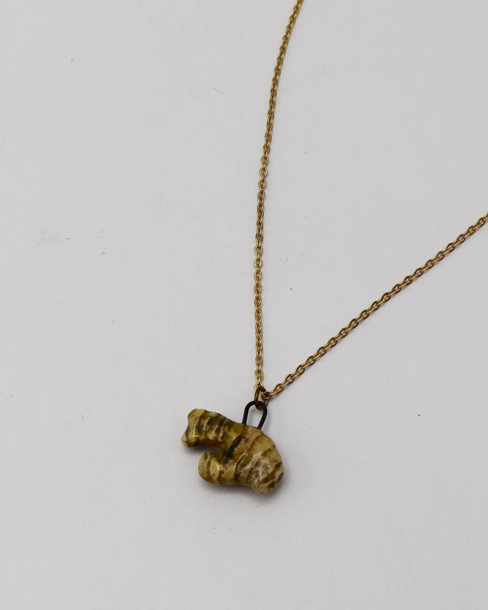 18 Inch Gold-plated brass necklace ginger