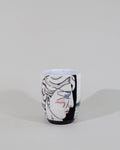 Cup   vase  tall narrow form with drawing 2