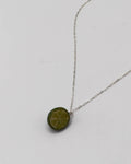18 Inch Sterling silver necklace lime half