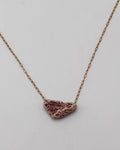 20 Inch Brass necklace organic porcelain pendant purple