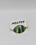 Bracelet 18k gold plated teal marble