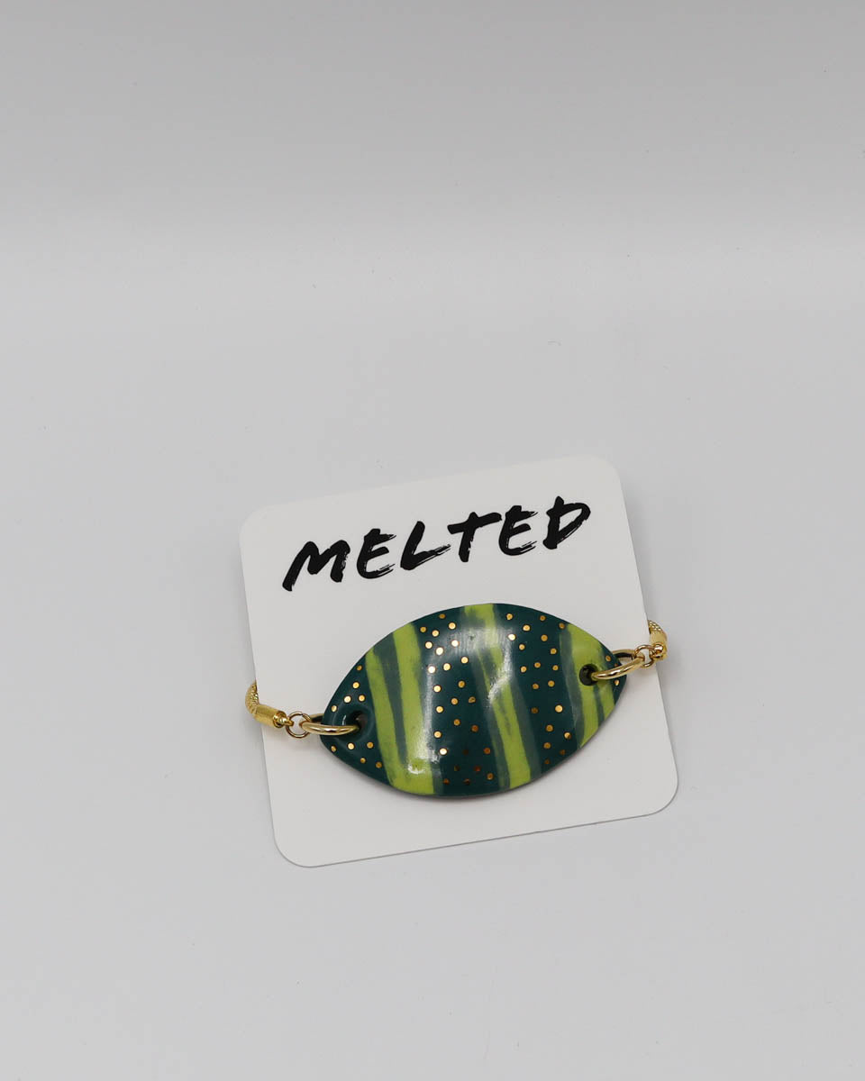 Bracelet 18k gold plated teal marble