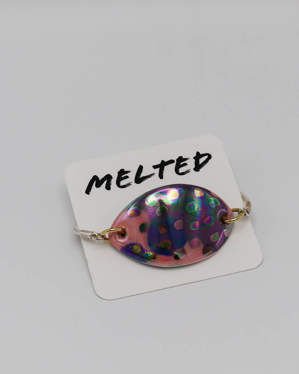 Bracelet sterling silver plated iridescent purple