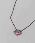 Necklace sterling silver chain diamond pink raincloud