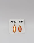 Earrings 18k gold filled earwire surfboard orange marble